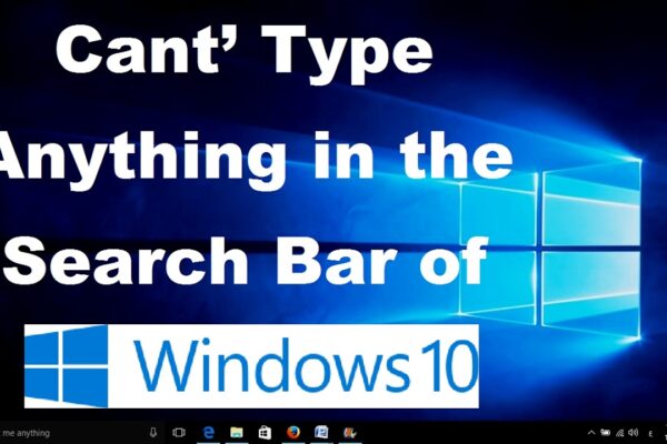 Cant Type Anything in Windows 10 Search Bar