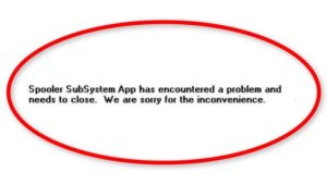 Spooler Subsystem App Has Encountered a Problem And Needs to Close