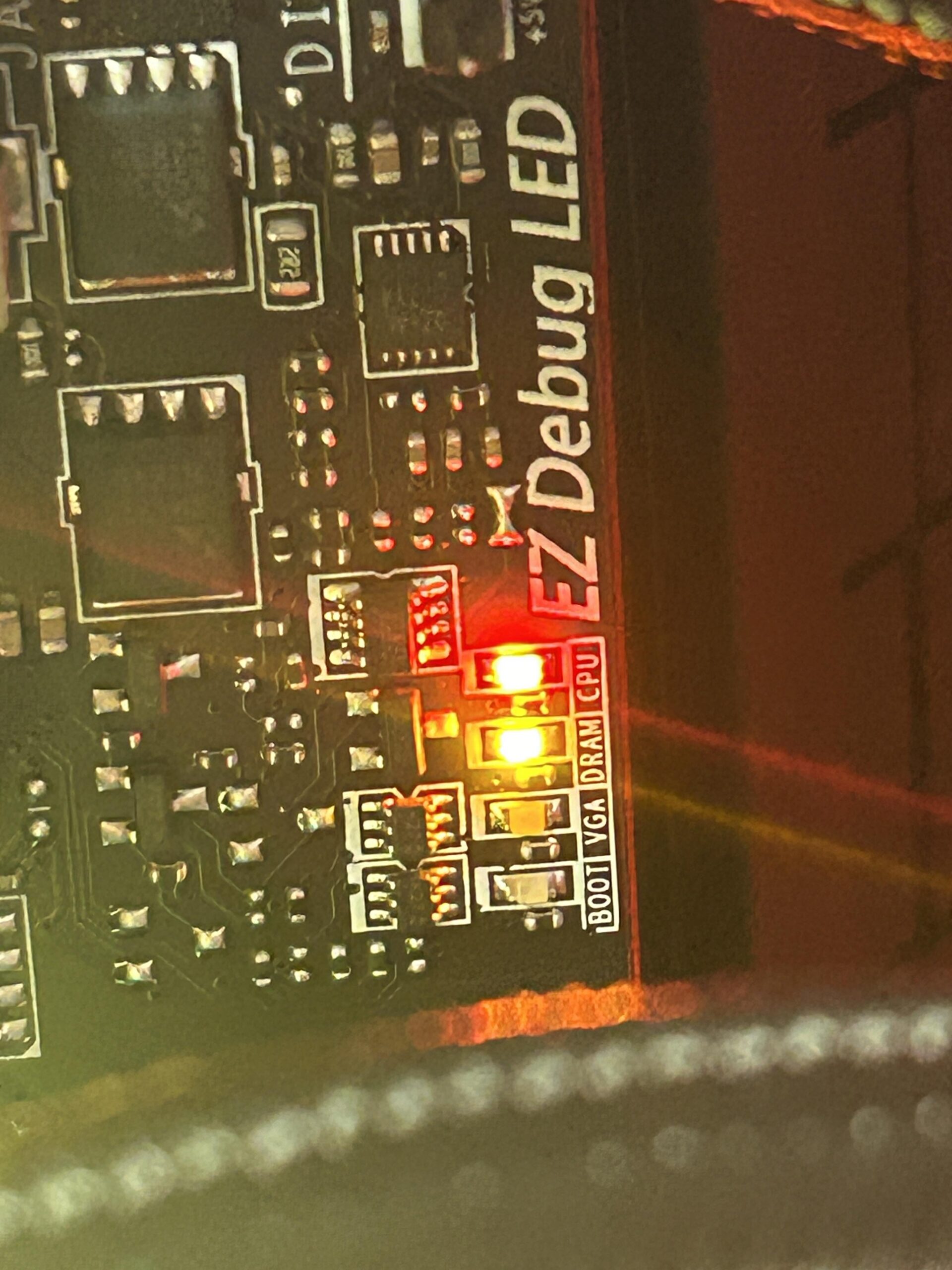 When I Boot Up My Pc on the Mb There is a Red Light on Cpu And Dram